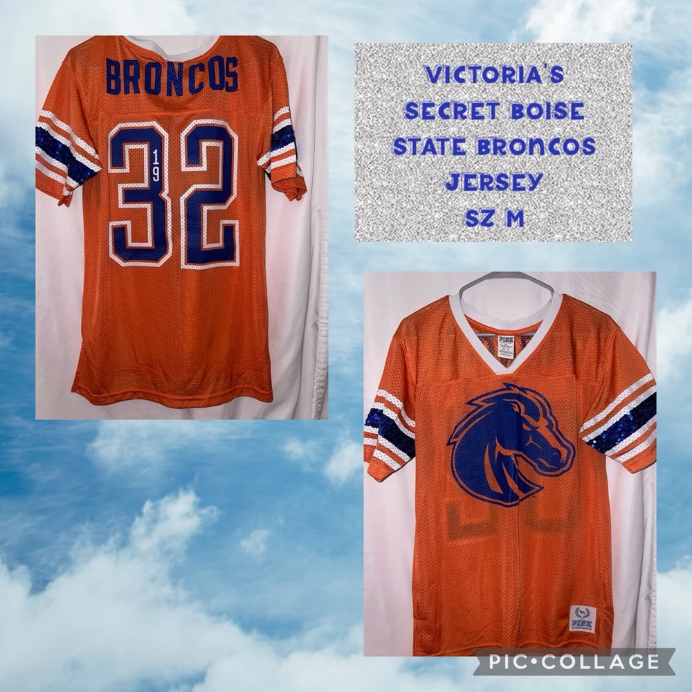 💙 Victoria’s Secret PINK Boise State Broncos Jersey | Sz M | EUC 🧡